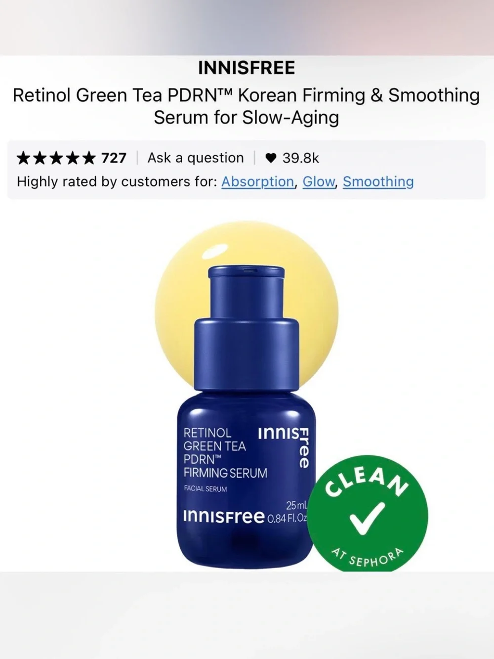 InnisFree Retinol Firming Serum – 25ml